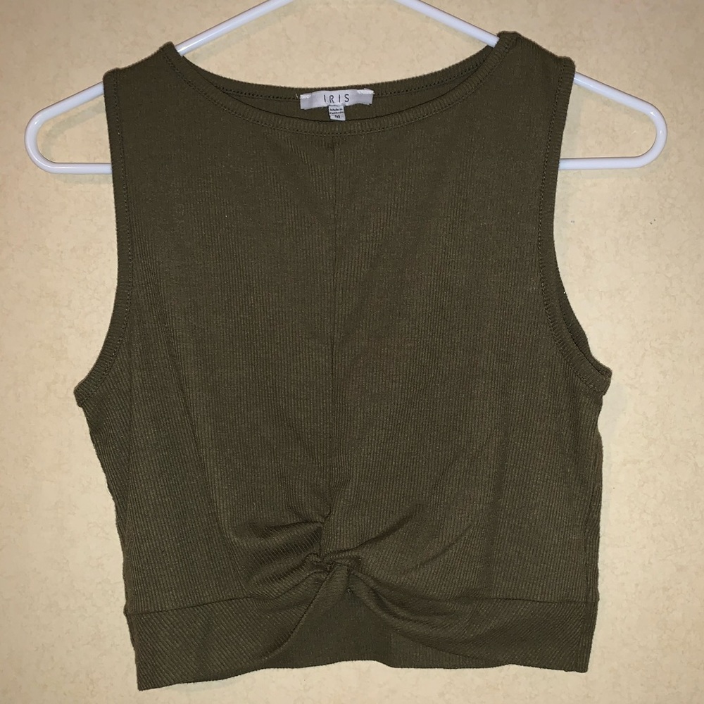 Green Crop Tank Top